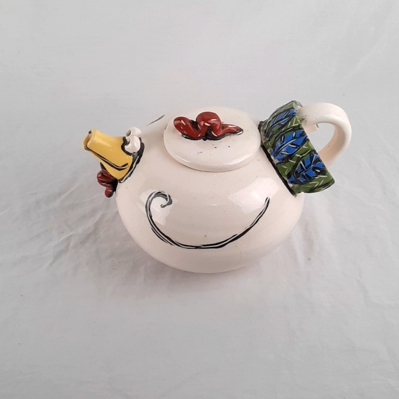 Other - Whimsical Studio Art Pottery Turkey/Chicken Tea Pot - One of a Kind